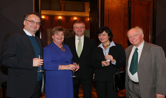 Ambassador Alison Kelly with Petr Kolář and Tomáš Kafka, former Ambassadors to Ireland, former Senator Edvard Outrata, and Kristina Larischová, Director General, Analytic and Communication Section, Ministry of Foreign Affairs