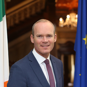 Minister-Coveney-Irish-EU-Flag