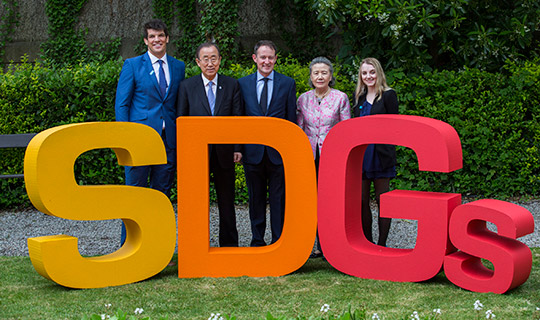 UN Secretary General Ban Ki-moon Yoo Soon-taek and UNICEF Ambassadors and Minister Sherlock