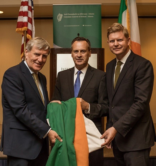 Ambassador Dan Mulhall, Honorary Consul Ian O'Flaherty and Consul General Shane Stephens