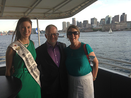 Consul General Breandán Ó Caollaí with his wife, Carmel Callan and the Boston and New England Rose, Ms Michelle Prior