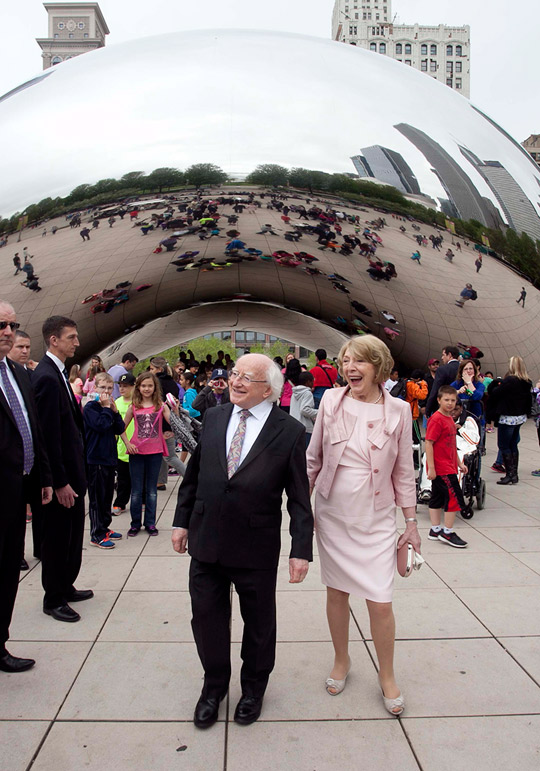 President of Ireland Michael D Higgins and his wife Sabina at a Irish Community Reception, The Drake Hotel, Chicago