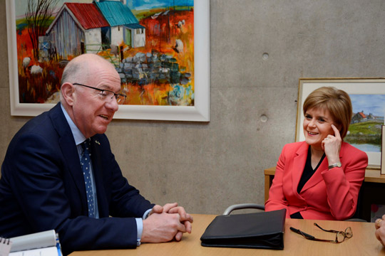 Minister Flanagan and First Minister Nicola Sturgeon (Photograph by Grace Avery)