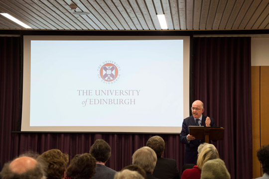 Minister Flanagan speech at Edinburgh University. (Photograph by Grace Avery)