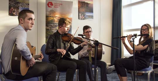 Musicians from Comhaltas Ceoltóirí Éireann Coatbridge (Photograph by Grace Avery)