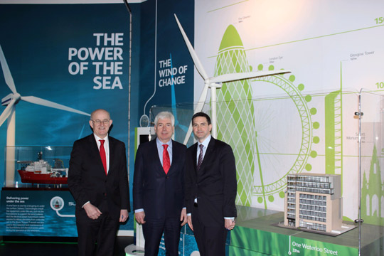 Minister White and Tom Kelly of Enterprise Ireland at SSE headquarters (Photograph by SSE)