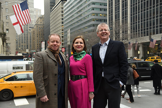 Minister Ciarán Cannon with Margaret Molloy & Tony Dunne