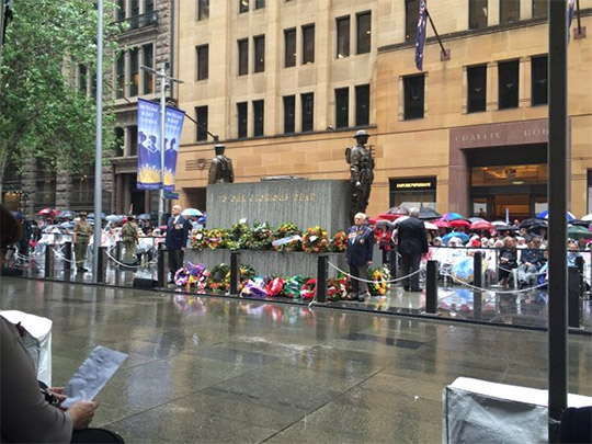 Wreaths laid at the Cenotaph, Martin Place, Sydney