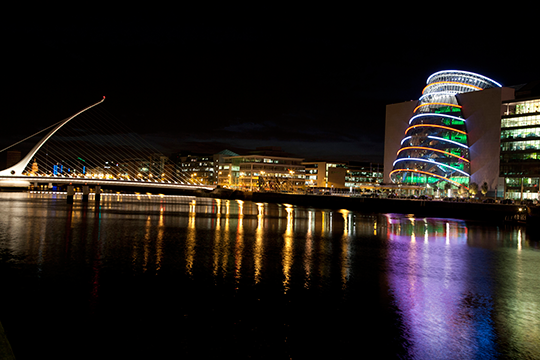 Samuel Beckett Bridge and Convention Centre. Failte Ireland copyright - Derek Cullen