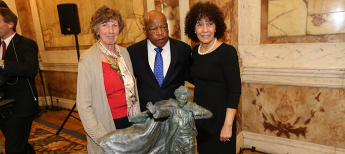 Congressman Lewis with Ann Quinlan and Nettie Washington Douglass