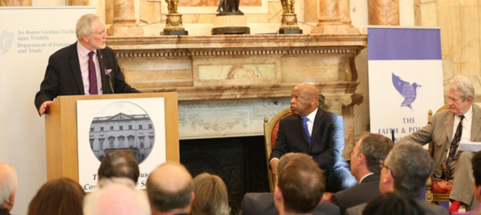 Civil rights activist Michael Farrell Iveagh House