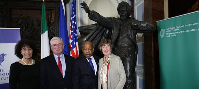 T&aacute;naiste and Congressman Lewis with Nettie Washington Douglass and Ann Quinlan