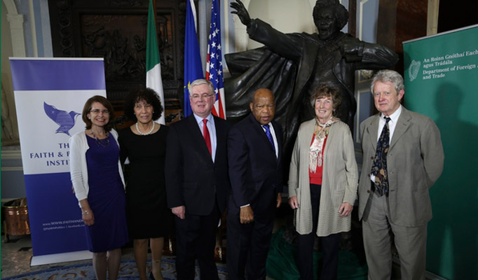 Liz McCloskey, Nettie Washington Douglass, T&aacute;naiste Eamon Gilmore, Congressman Lewis, Ann Quinlan and John Bowman