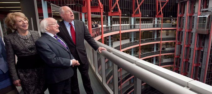 Pictured is Sabina Higgins, President Higgins and Governor of Illinois Pat Quinn.
Picture by Shane O'Neill / Copyright Fennell Photography 2014.