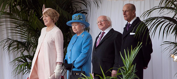 President and Sabina Higgins, HRH The Prince of Wales and The Duchess of Cornwall at Windsor Castle