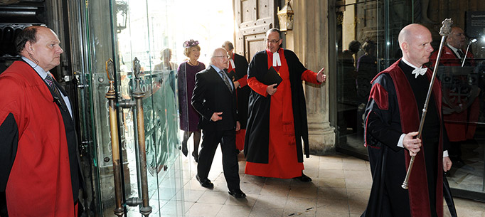 President Higgins arrives at Westminister Abbey