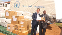 Minister Sherlock with Mr Gon Myers of the World Food Programme overseeing Irish Aid support to Sierra Leone, 2 October 2014