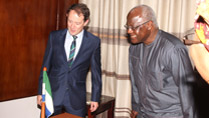 Minister Sherlock meets President of Sierra Leone, Ernest Bai Koroma in Freetown, 3 October 2014, Ernest Bai Koroma in Freetown, 3 October 2014