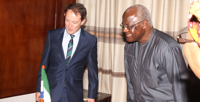 Minister Sherlock meets President of Sierra Leone, Ernest Bai Koroma in Freetown, 3 October 2014
