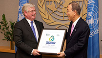 Launch of OSCE stamp by Tánaiste with UN Secretary General Ban Ki-moon