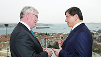 Against the background of the Bosphorus the T&aacute;naiste met Turkish Foreign Minister Ahmet Davutoglu at the start of the Trade Mission to Turkey