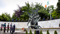 6.Pictured is President of the Republic of Mozambique Mr Armando Emilio Guebuza at a Wreath-laying ceremony in the Garden of Remembrance during President Guebuza's 4 day state visit to Ireland from the 3rd to the 6th of June .Photo Chris Bellew / Copyright Fennell Photography 2014