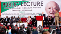 Pictured is President Michael D Higgins  at the Lilongwe University of Agriculture and Natural Resources in Malawi, where he delivered a keynote address titled 'Ireland and Malawi: Working Together to Achieve Food Security&rsquo;. Photo Chris Bellew /Photography 2014