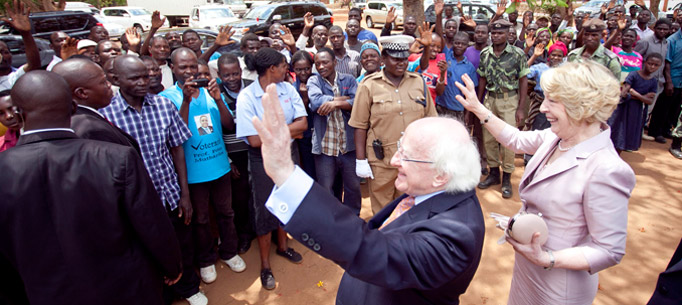 Pictured is President Michael D Higgins and his wife Sabina at the Lilongwe University of Agriculture and Natural Resources in Malawi, prior to  President Higgins delivering a keynote address titled 'Ireland and Malawi: Working Together to Achieve Food Security&rsquo;. Photo Chris Bellew /Photography 2014