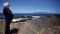 President Michael D Higgins looks back towards Cape Town from Robben Island prior to his visit to the Island, on the nineteenth day of the Presidents 22 day official visit to Ethiopia, Malawi and South Africa.Photo Chris Bellew / Fennell Photography 2014