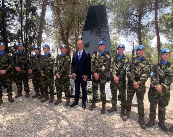 Taoiseach Micheal Martin with Irish peacekeepers in Tibnine Lebanon May 2022