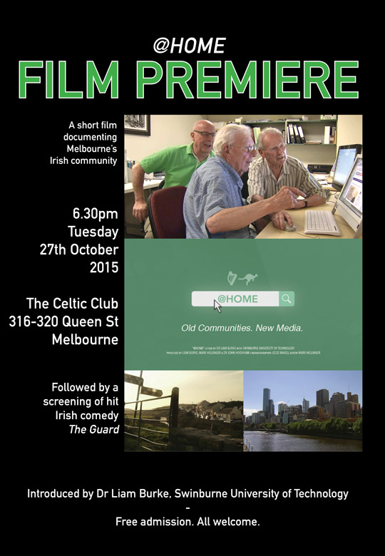 Premier of @HOME Documentary to screen at the Celtic Club, Melbourne