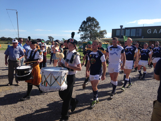 Western Australia and Victoria line out for the finals of the Men’s Senior Hurling.
