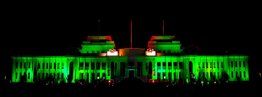 Old Parliament House, Canberra, joins the Global Greening 2014.