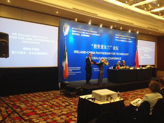 Minister for Jobs, Enterprise and Innovation, Richard Bruton, led for the fourth year running a trade mission of 40 Irish companies to China. 