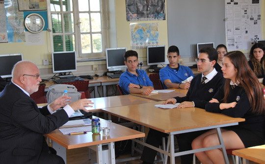 The Ambassador briefed the Students of the English School in Nicosia who are participating in the Model United Nations gathering in The Hague on Irish foreign policy and principles