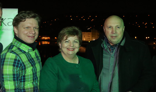 Greening Ceremony: Ambassador Alison Kelly with Tomáš Hudeček, Mayor of Prague and Oldřich Lomecký, Mayor of Ostrava