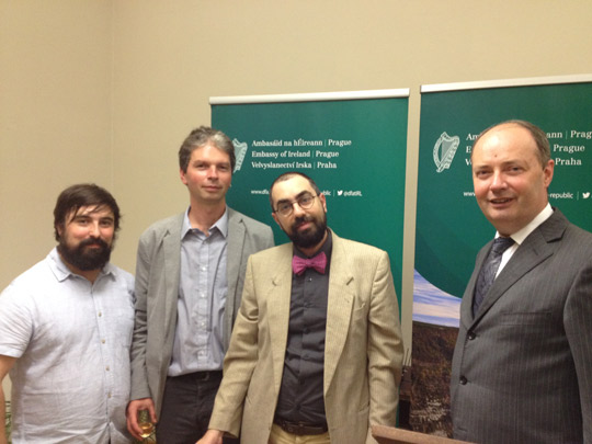 Ambassador Charles Sheehan with Ondřej Pilný of the Centre for Irish Studies and organisers of the conference