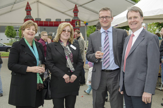 Ambassador Alison Kelly with Jana Sládková of In Line Communications, Ladislav Müller, Director for Central and Eastern Europe, Enterprise Ireland and Pat Beirne, CEO of Mergon Group © Mergon Czech