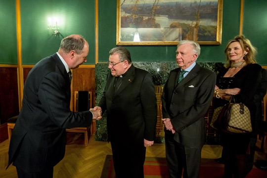 Ambassador Sheehan with Cardinal Dominik Duka, Dutch Ambassador Ed Hoeks and his wife