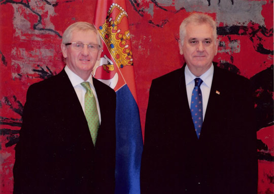Ambassador Kilkenny presents his credentials to President Nikolić