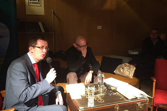 Ambassador Tim Harrington and Dr. Aidan O'Malley, Yeats Poetry Jam, Zagreb, 1 December 2015
