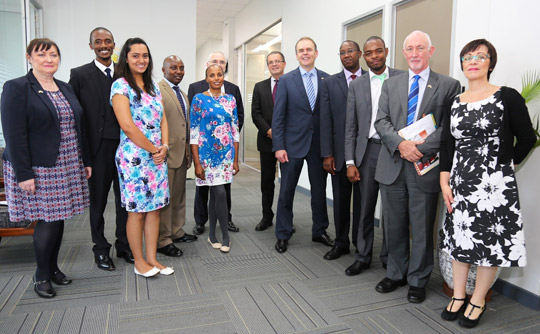 From l to r: Ms Teresa Sweeney, Mr Charles Githui, Ms Nehreen Ismail, Mr Humphrey Mwaura, Ms Consolata Nyambura, Mr Michael Gaffey (DG, Irish Aid), Ambassador Dr Vincent O’Neill, Minister McHugh, Mr Douglas Mutunga, Mr Walter Maina, Mr Garvan McCann, and Ms Nicola Brennan (Head of Policy, Irish Aid). Photo: B Inganga