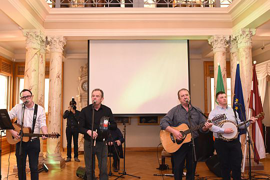Irish Traditional Music Band Turas performing at St. Patrick's Day Reception (Photo by Ieva Makare)