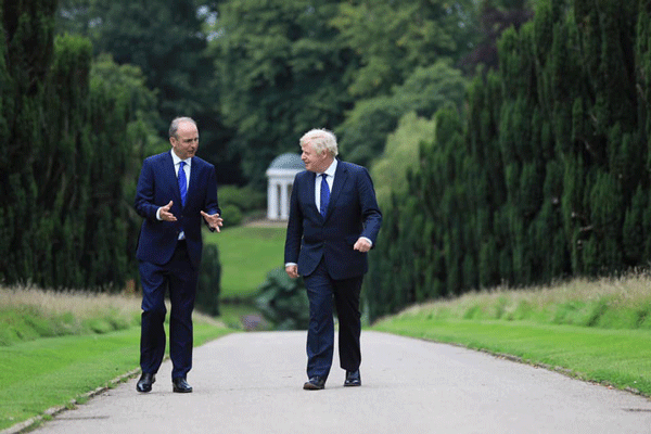 An Taoiseach Micheál Martin with Prime Minister Boris Johnson in August 2020 
