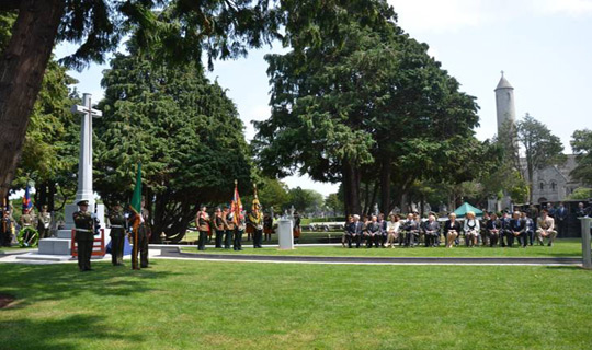 The unveiling of the Cross of Sacrifice at Glasnevin Cemetery, 31 July 2014.