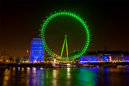 London Eye Greening, St. Patrick's Day