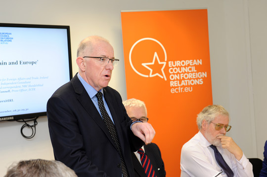 Minister Flanagan addresses UK and Ireland's relationship with Europe. Photo Credit: Malcolm McNally