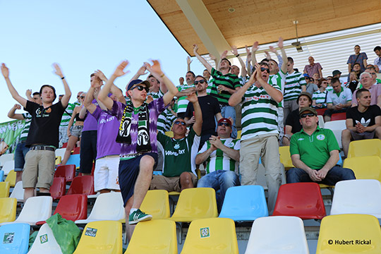 Shamrock Rovers fans during their match against F.C. Progès Niederkorn. Photo: Hubert Rickal