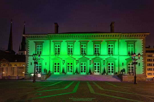 The Greening of the Hôtel de Ville (City Hall) in Luxembourg City, March 2014