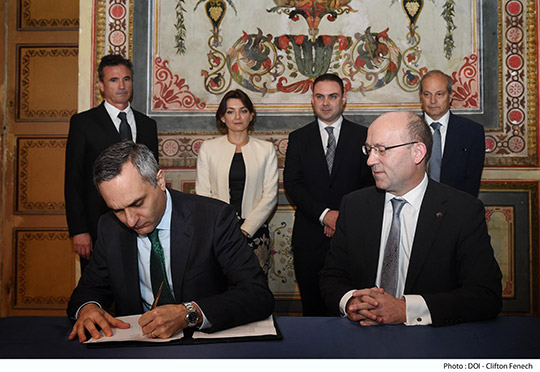 Left to right: Adrian Tonna, AG Office, Federico Soda, IOM Chief of Mission Italy and Malta, Martine Cassar Officer-in-Charge IOM Malta, Hon. Owen Bonnici, Minister for Justice, Culture and Local Government, H.E Pádraig Mac Coscair, Ambassador of Ireland to Malta and Justice Michael Mallia.